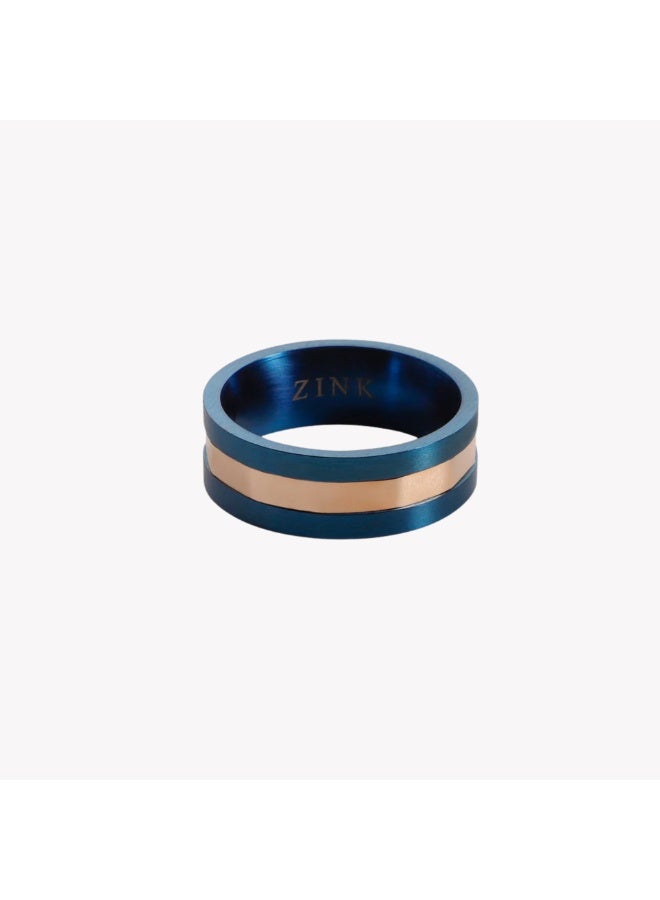 ZINK Men's Blue & Rose Gold Stainless Steel Ring | ZJRG037BL-18 - Image 3