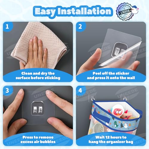 UNEEDE Dino Print Bath Storage,4.15 Gallons Bathtub Storage Organizer,Bath Holder for Bathtub Organizer and Storage,Quick Dry Bath Organizer,Mesh Shower Caddy,Blue Dinosaur Sutff - Image 5