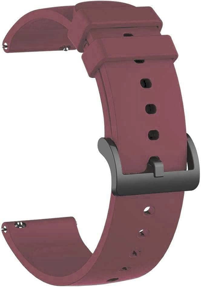 INEFABLE 22mm SmartWatch Strap with Stainless Steel Buckle Compatible with ColorFit Pro 4/Pro 4 Max/Ultra/Ultra 2, Amazfit GTR 47mm/ GTR 2E, Galaxy Watch 3 45mm, Realme S/S Pro (Wine-Pack of 1) - Image 1