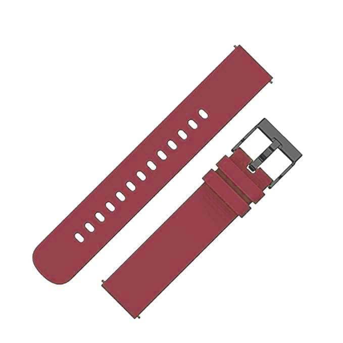 INEFABLE 22mm SmartWatch Strap with Stainless Steel Buckle Compatible with ColorFit Pro 4/Pro 4 Max/Ultra/Ultra 2, Amazfit GTR 47mm/ GTR 2E, Galaxy Watch 3 45mm, Realme S/S Pro (Wine-Pack of 1) - Image 2