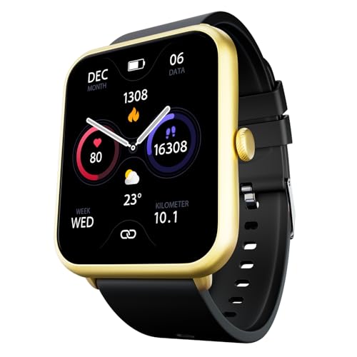 Fire-Boltt Fire‑Boltt Ninja Call Pro Plus Bluetooth Calling Smart Watch, 1.83″ HD Display,AI Voice Assistant, 120+ Sports Modes, IP67 Waterproof, SpO2 & Heart Rate Monitor Smartwatch for Men & Women - Gold Black - Image 1