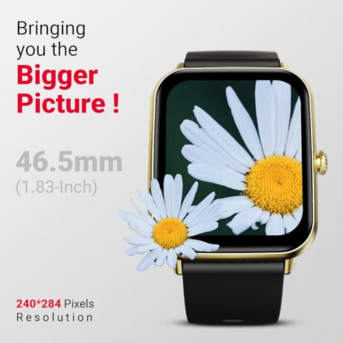 Fire-Boltt Fire‑Boltt Ninja Call Pro Plus Bluetooth Calling Smart Watch, 1.83″ HD Display,AI Voice Assistant, 120+ Sports Modes, IP67 Waterproof, SpO2 & Heart Rate Monitor Smartwatch for Men & Women - Gold Black - Image 3