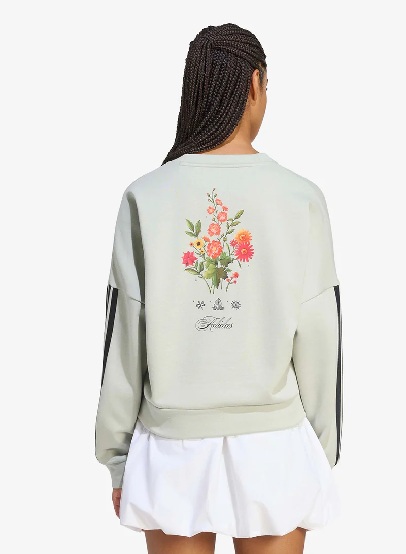 Adidas Floral Graphic Loose Sweatshirt