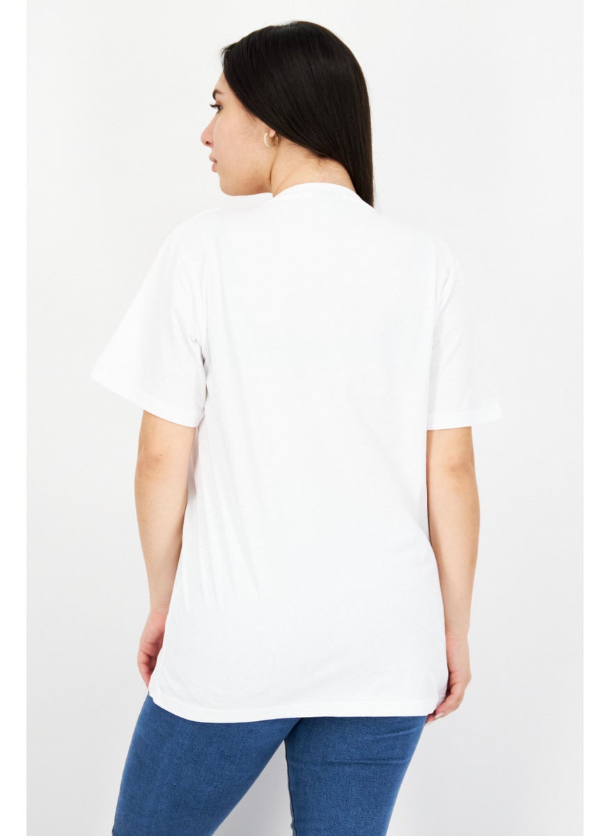 Ellesse - Women Oversize Crew Neck Fit Short Sleeve T-Shirt, White - Image 1