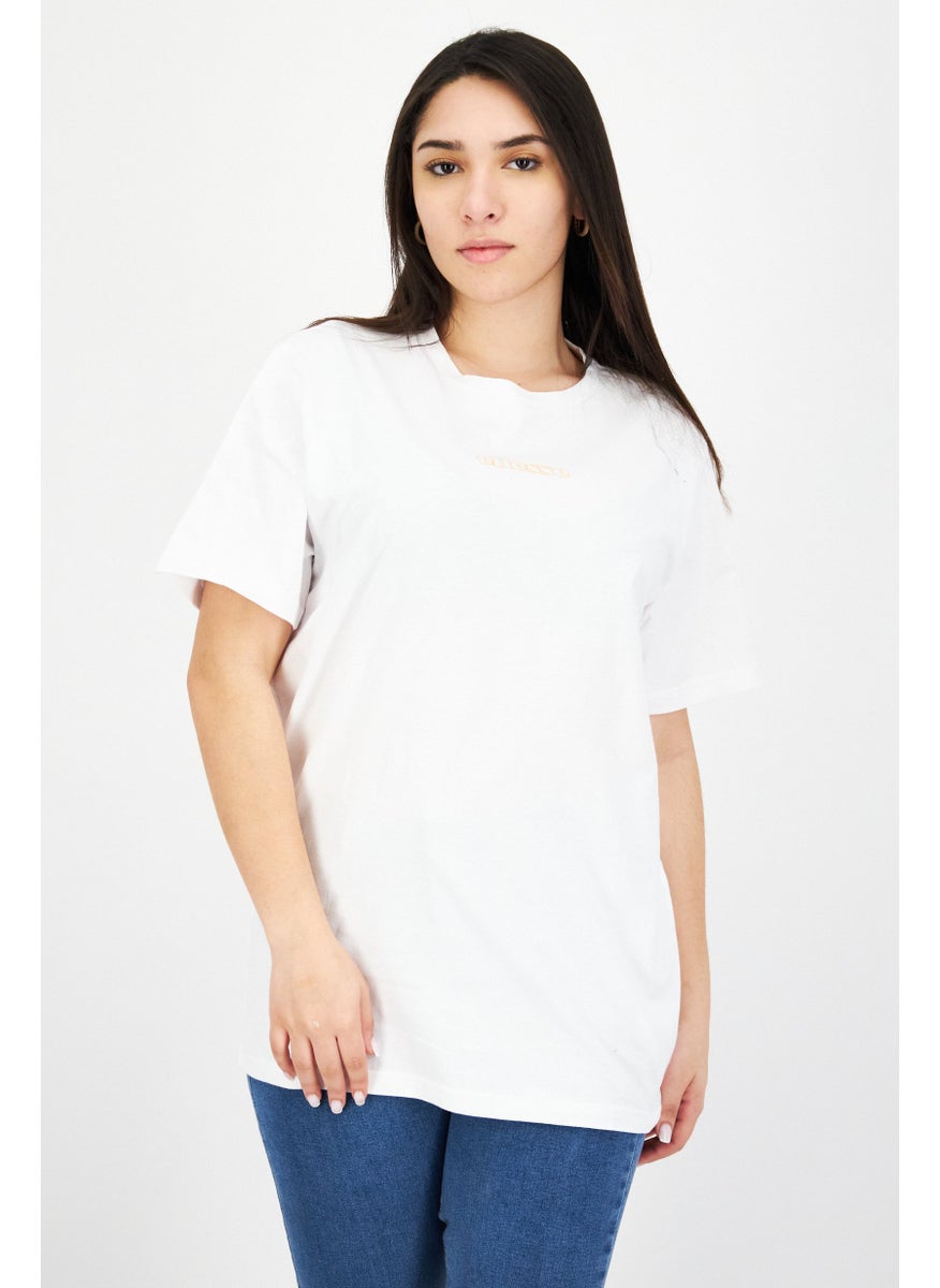 Ellesse - Women Oversize Crew Neck Fit Short Sleeve T-Shirt, White - Image 1