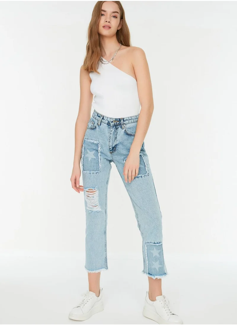 trendyol Ripped Straight Jeans