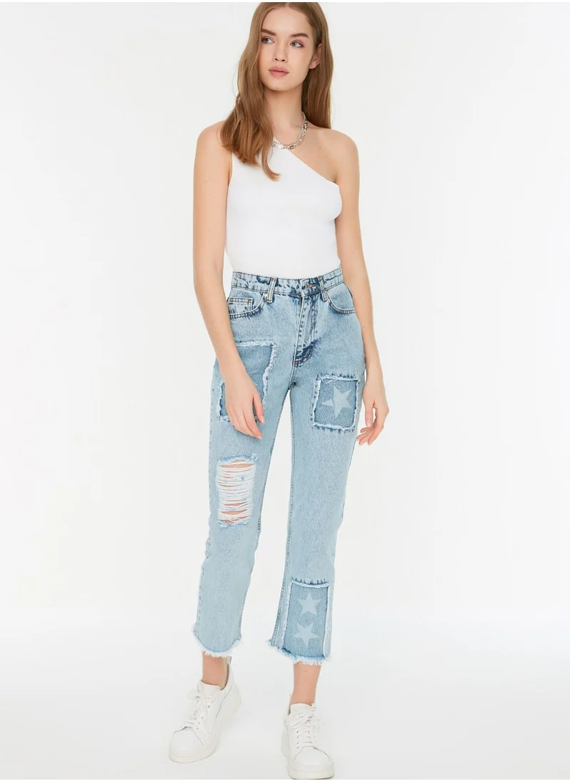 trendyol Ripped Straight Jeans