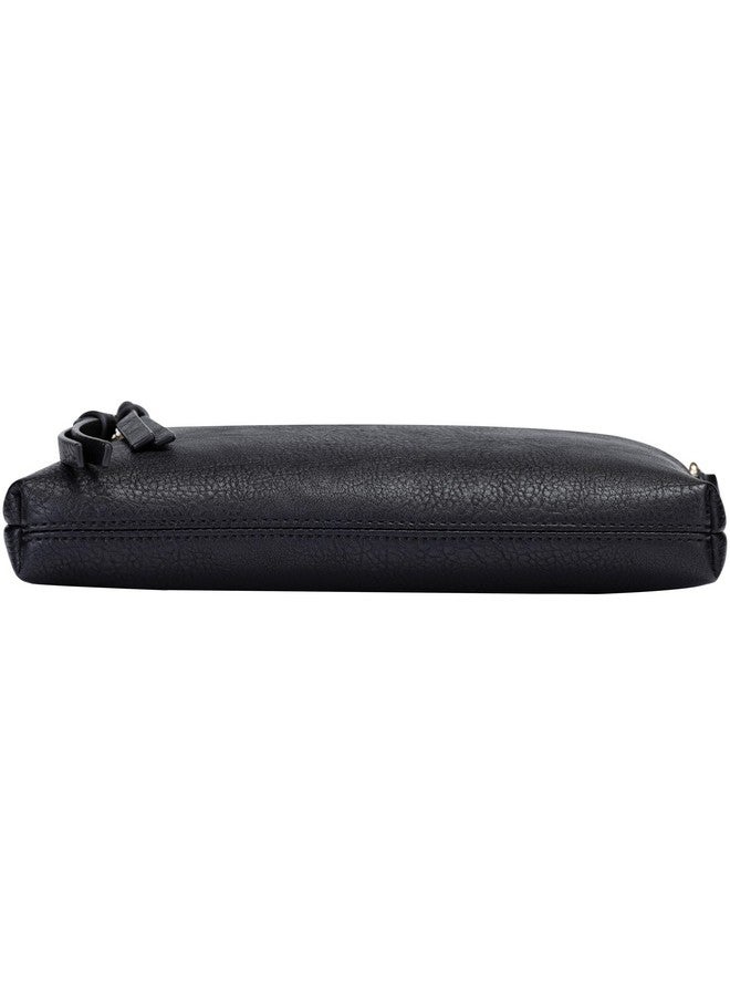 بي برينتانو حقيبة يد كروس بودي نباتية متعددة السحابات من بي برينتانو مع لمسات من الشرابة (أسود NN) - Image 4