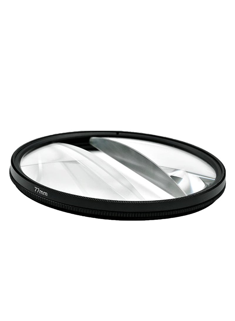 Camera Filter Accessories, 77mm Split Diopter Prism Camera Filter Double Glass Split Diopter Lens Filter Blur Zoom Center Filter for SLR Cameras Special Effect Filter - Image 3