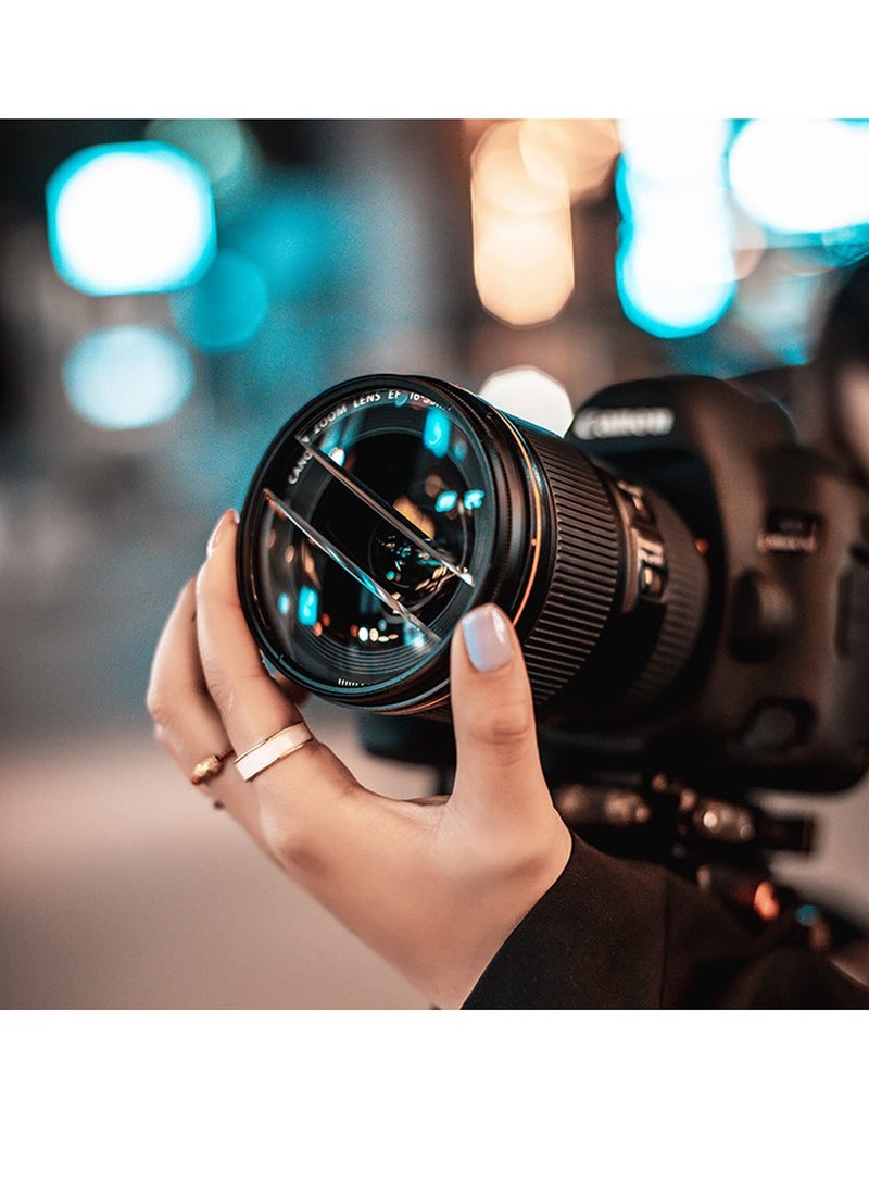 Camera Filter Accessories, 77mm Split Diopter Prism Camera Filter Double Glass Split Diopter Lens Filter Blur Zoom Center Filter for SLR Cameras Special Effect Filter - Image 4