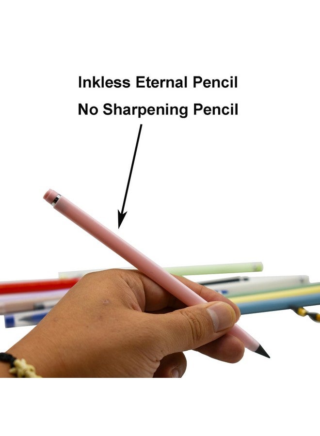 مايداهوي 12 قطعة من أقلام الرصاص الدائمة بدون حبر مع ممحاة، قلم رصاص سحري لا متناهي قابل لإعادة الاستخدام مع 12 طرفًا قابلًا للاستبدال، ألوان ماكارون موراندي للمدرسة والطلاب والحفلات والمكتب - Image 4