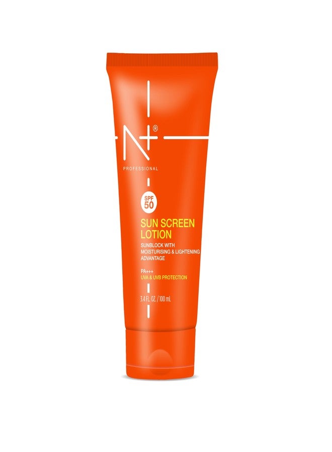 N Plus Professional Sun Screen Lotion SPF 50, UVA & UVB Protection, Sunblocking with Moisturising & Lightening Advantage, 100 ml - Image 1