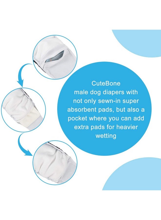CuteBone - Dog Belly Bands For Male Dogs Wraps Washable Doggie Diapers Dm07S - Image 1