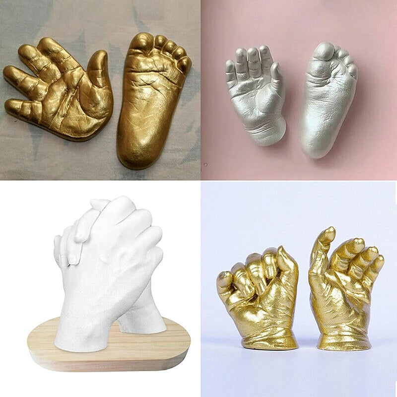 woobles 3D Hands Casting Molding Kit Couples Keepsake DIY Mold Plaster Clone Craft Gifts,Hand Casting Kit Couples，Plaster Hand Mold Casting Kit, DIY Kits for Adults and Kids, Wedding Gifts for Couple。 (Grey) - Image 5