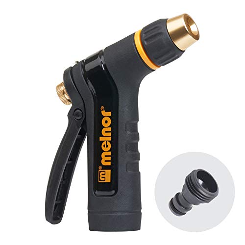 Melnor 65084-AMZ XT Metal Rear Trigger Nozzle with QuickConnect Product Adapter Set, Adjustable Tip - Image 1