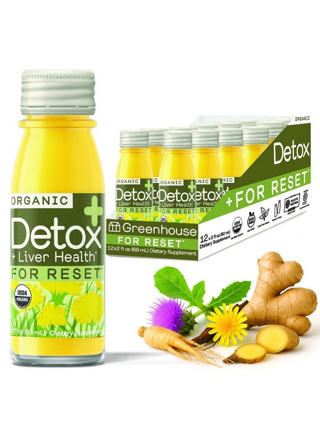 Generic Greenhouse Juice Detox Wellness Shots Organic Immunity Shots Juice Liver Health Wellness + Anti-Inflammatory with Ginseng, Milk Thistle, and Dandelion Vegan & Gluten-Free (2 Oz, Pack of 12)  - Image 1