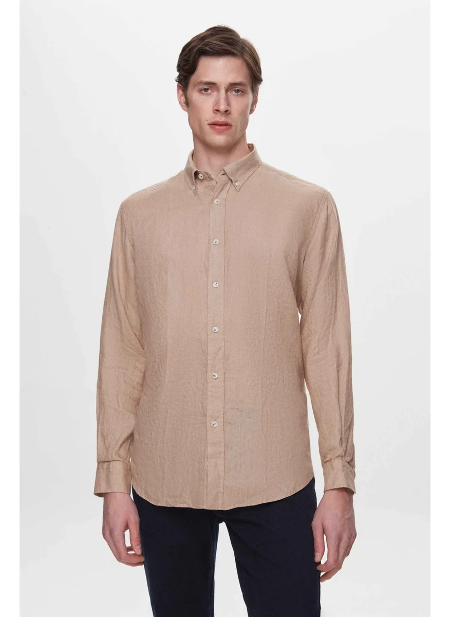 D'S DAMAT Comfort Mink 100% Linen Shirt 2HC02G803265M