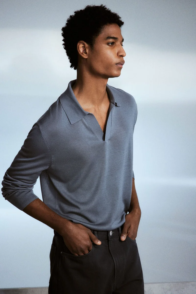 اتش اند ام Regular Fit Fine-knit polo shirt