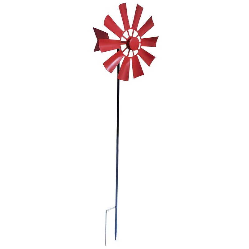 TOG Metal Wind Spinner Outdoor Yard Lawn Pinwheel Decor Red - Garden Windmill for Home & Outdoor Living - Image 5