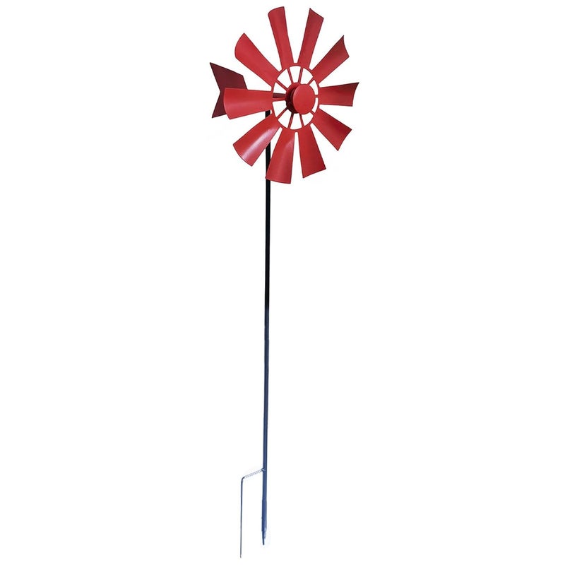 TOG Metal Wind Spinner Outdoor Yard Lawn Pinwheel Decor Red - Garden Windmill for Home & Outdoor Living - Image 4