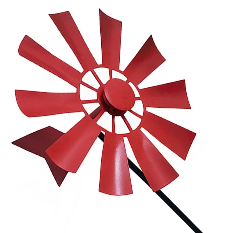 TOG Metal Wind Spinner Outdoor Yard Lawn Pinwheel Decor Red - Garden Windmill for Home & Outdoor Living - Image 1