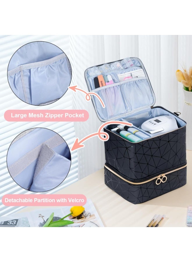 XiuWoo Nail Polish Organizer Bag Holds 30 Bottles Nail Polish & Nail Kit -Nail Polish Storage Organizer Nail Polish Bag Nail Supplies Organizer Case for nail tech - Image 3