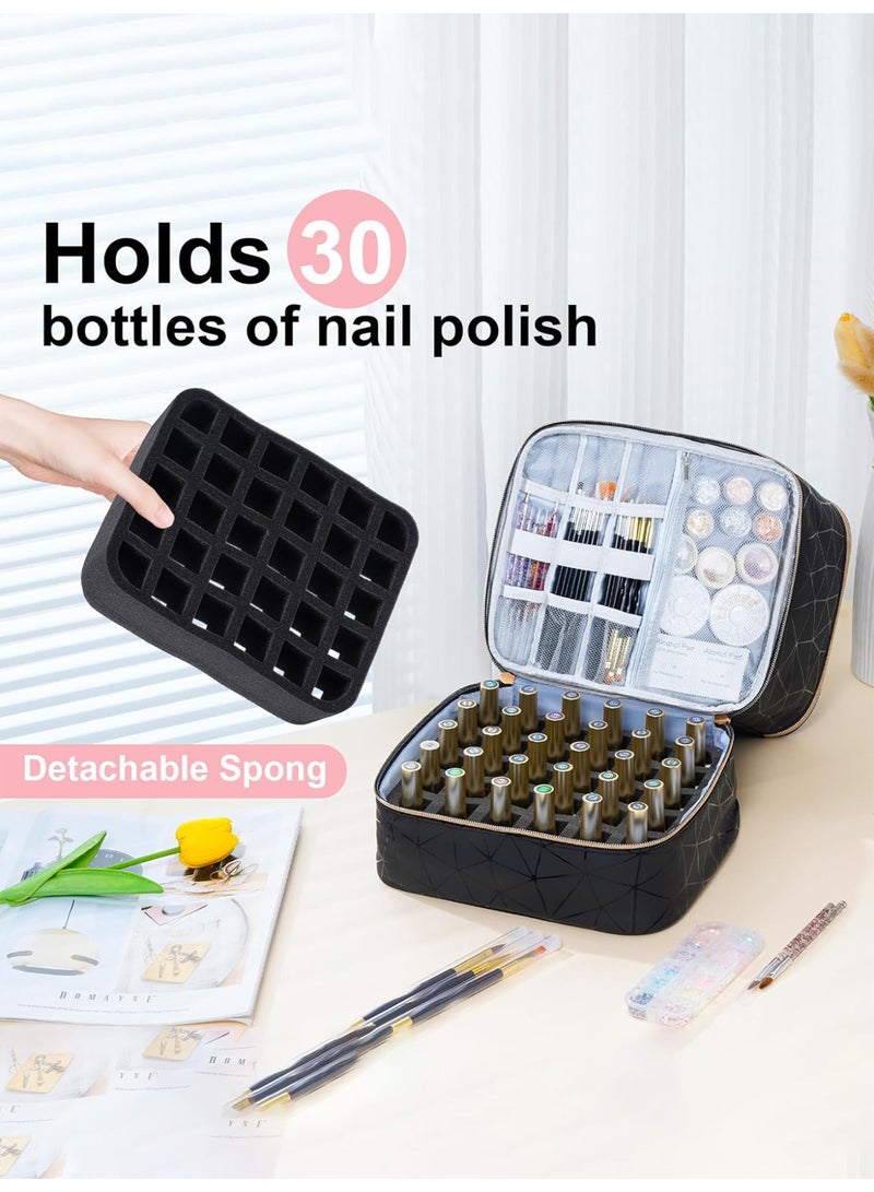 XiuWoo Nail Polish Organizer Bag Holds 30 Bottles Nail Polish & Nail Kit -Nail Polish Storage Organizer Nail Polish Bag Nail Supplies Organizer Case for nail tech - Image 4