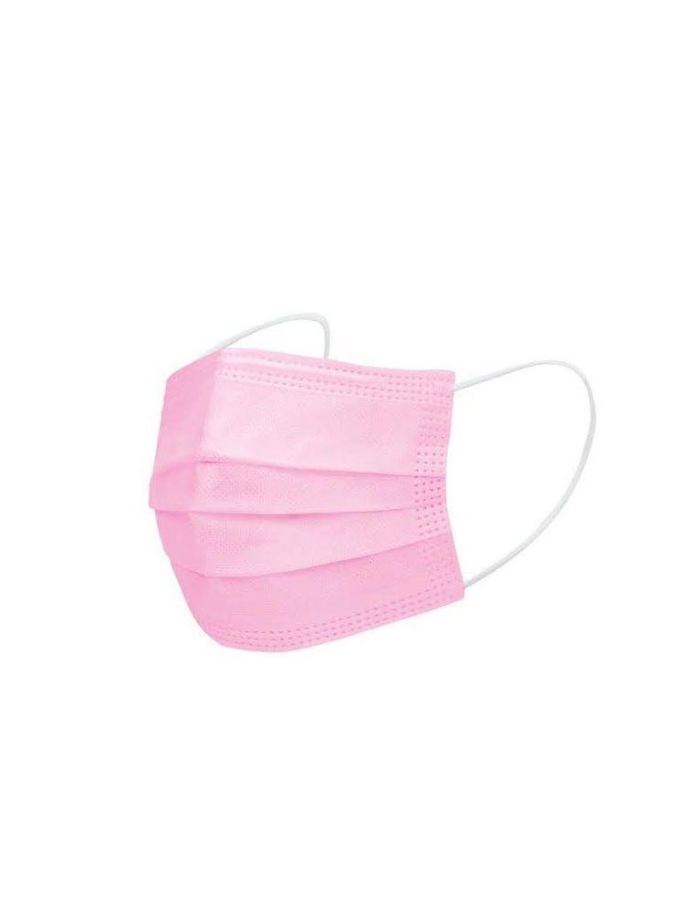 Generic Medical Face Mask with Soft Flexible Ears for Adults, 50 Pieces, Pink - Image 2