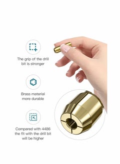 Y&D Drill Chuck Collet Set for Dremel, 1/32" to 1/8" Replacement 4486 Keyless Bit Shank Rotary Tool Quick Change Adapter with 4485 Brass Nut  - Image 5