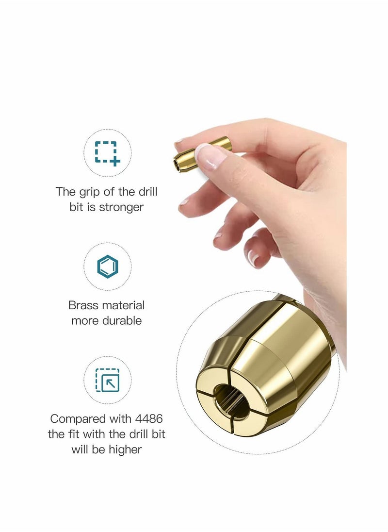 Y&D - Drill Chuck Collet Set for Dremel, 1/32" to 1/8" Replacement 4486 Keyless Bit Shank Rotary Tool Quick Change Adapter with 4485 Brass Nut - Image 1