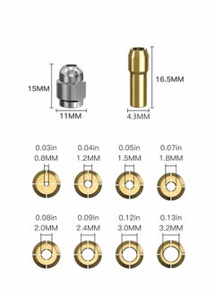 Y&D Drill Chuck Collet Set for Dremel, 1/32" to 1/8" Replacement 4486 Keyless Bit Shank Rotary Tool Quick Change Adapter with 4485 Brass Nut  - Image 3