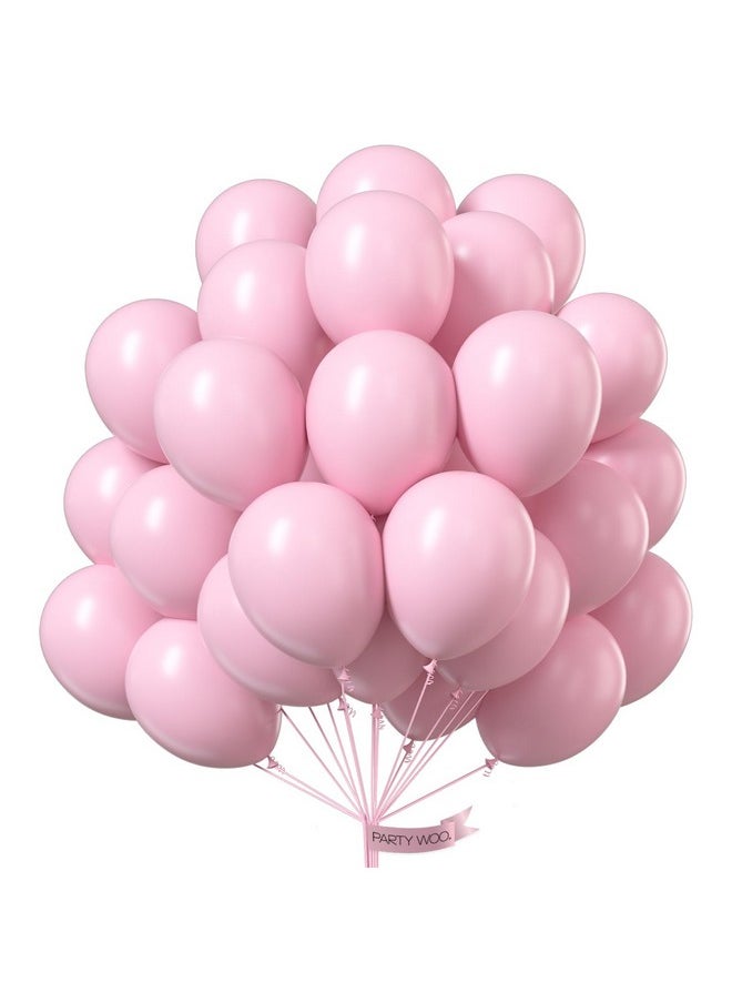 PartyWoo PartyWoo Pastel Pink Balloons, 100 pcs 10 Inch Pink Balloons, Baby Pink Balloons for Balloon Garland Balloon Arch as Birthday Party Decorations, Wedding Decorations, Baby Shower Decorations, Pink-Q05  - Image 1