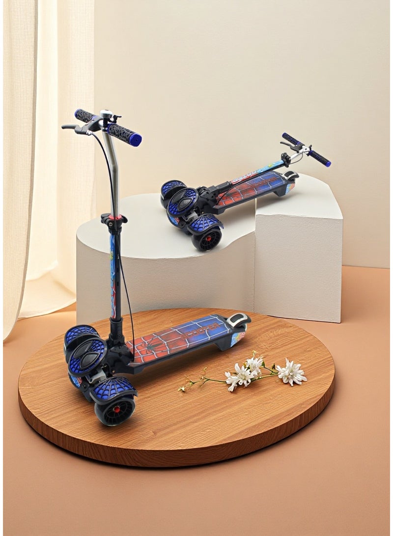 EASY FUTURE Handle Brake, Rear Brake, LED PU Wheels & Music Kick Scooter with Foldable & Height Adjustable Handle Scooters for Kids 3 to 8 Years - Image 1