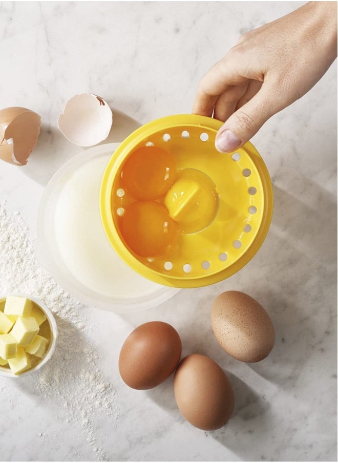 Generic Egg Separator, 2 Pcs Egg Separator Yolk White Separator, Egg White Filter Storage Box, Egg White Filter Divider Kitchen Tool, for Kitchen Cooking Baking(Yellow)  - Image 3