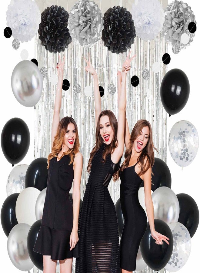 ANSOMO Black and Silver Happy Birthday Party Decorations Banner Balloons Women Men Boys Girls Him Her 13th 15th 16th 18th 20th 21st 25th 30th 35th 40th 45th 50th - Image 5
