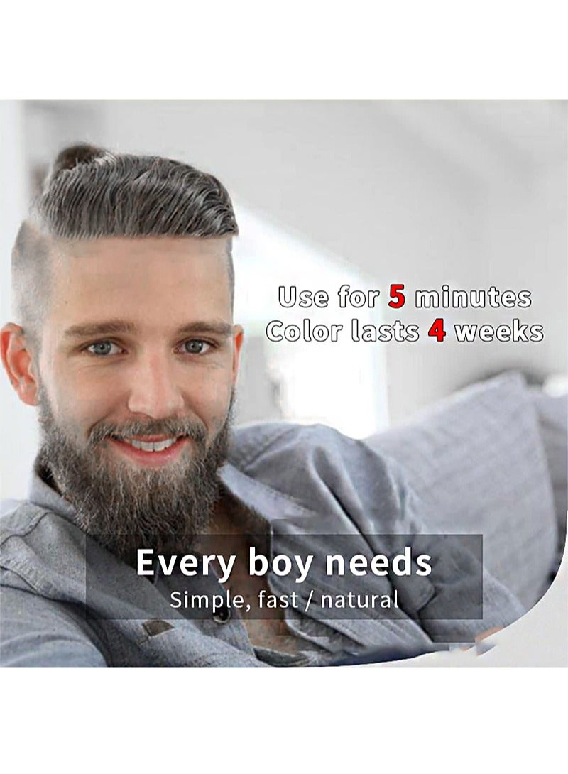 Black Beard Color Shampoo, Beard Care Repair Gray Cap Beard Conditioner Softener, Fragrance Free (10pcs)