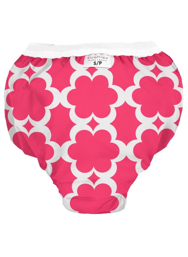 Kushies Baby Waterproof Training Pant (2229 Pounds) Fuchsia Modern Flowers Small - Image 1
