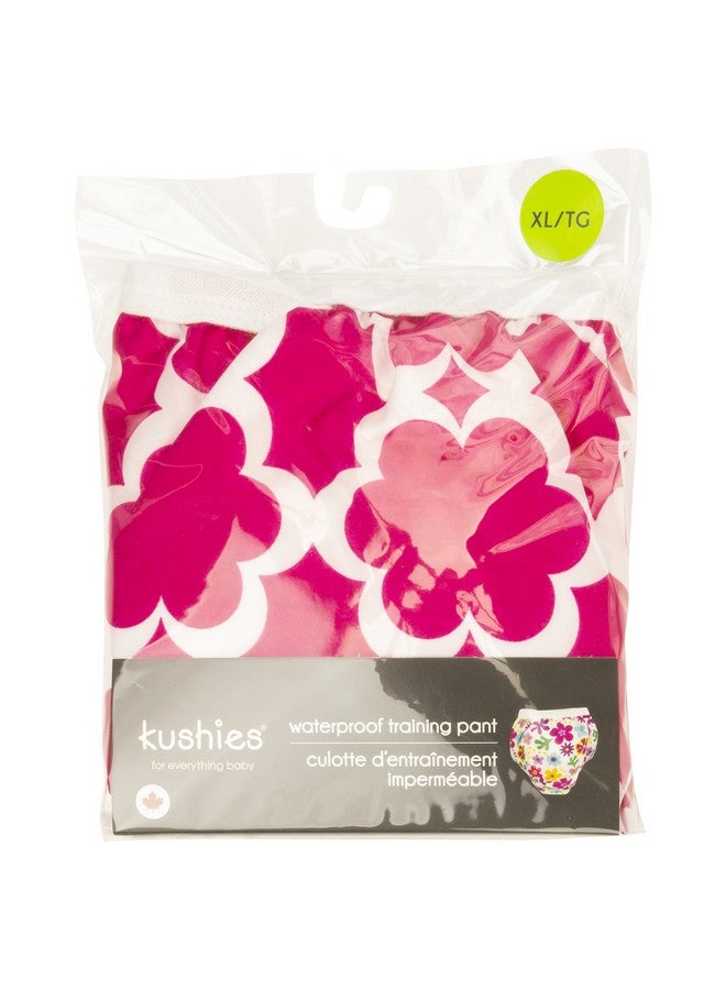 Kushies Baby Waterproof Training Pant (2229 Pounds) Fuchsia Modern Flowers Small - Image 3