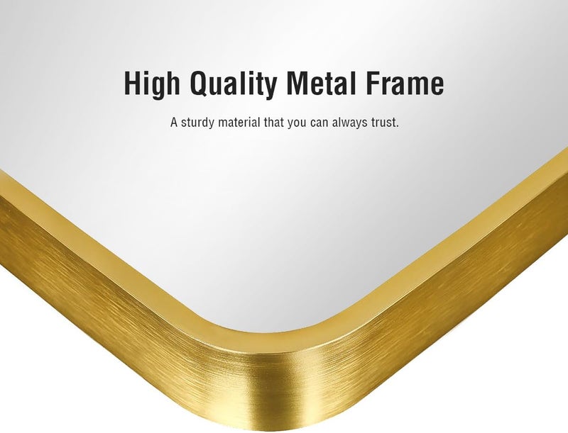 ITSRG Floor Mirror, Full Length Mirror with Stand, Arched Wall Mirror, Gold Floor Mirror Freestanding, Wall Mounted Mirror for Bedroom Living Room, Gold - Image 4