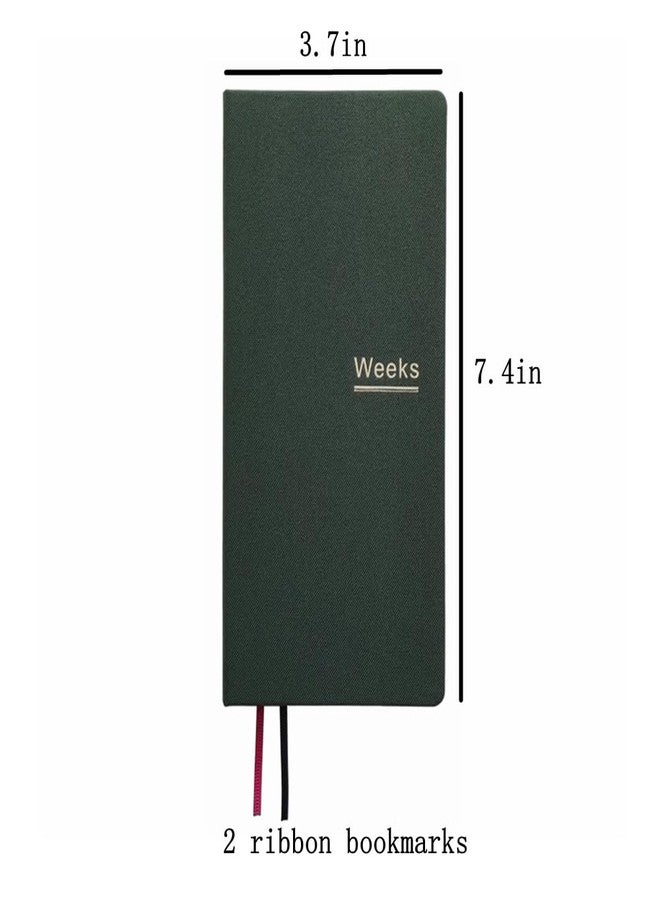 receip Undated Weekly Planner Notebook Pocket Organizer Appointment Book Journal Notebook A6 Week Plan Notepad (Dark Green) - Image 2