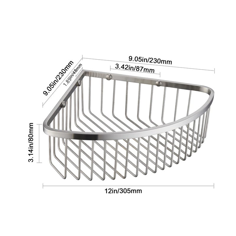 GORDEE Bathroom Shower Caddy Corner Shelf Basket  Ultra Sturdy Rust-Proof Stainless Steel Bathroom Shelf Organizer Shampoo Holder  Wall Mounted Storage Rack for Bathroom Kitchen  Brushed Nickel - Image 5