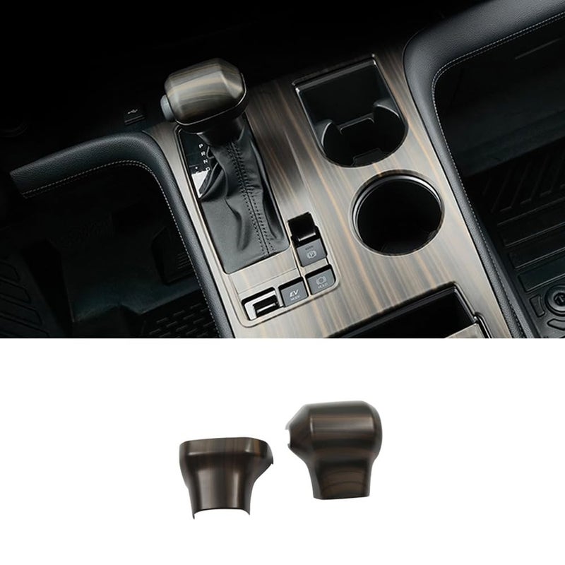 ERIDANUS Auto Accessories Fit for Toyota Sienna 2025 2024 2023 2022 2021 Inner Gear Shift Knob Cover Trim Peach Wood Style ABS 2 PCS - Image 2