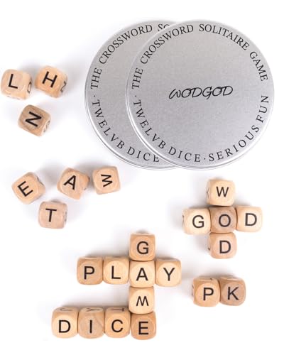 WodGod 2 Set The Crossword Dice Game Set Wooden Letter Dice Dice GameWord DiceTravel Game Fun Multiplayer Word Game for Travel Camping and Family Night with Portable Storage Boxes - Image 1