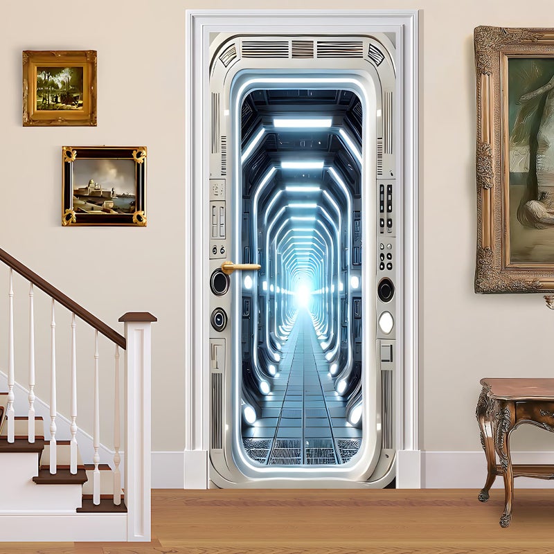 BVBOX 3D Door Stickers, Peel and Stick Vinyl Wallpaper, Self-Adhesive Mural for Home Decor 30.3" W x 78.7" H - Image 1