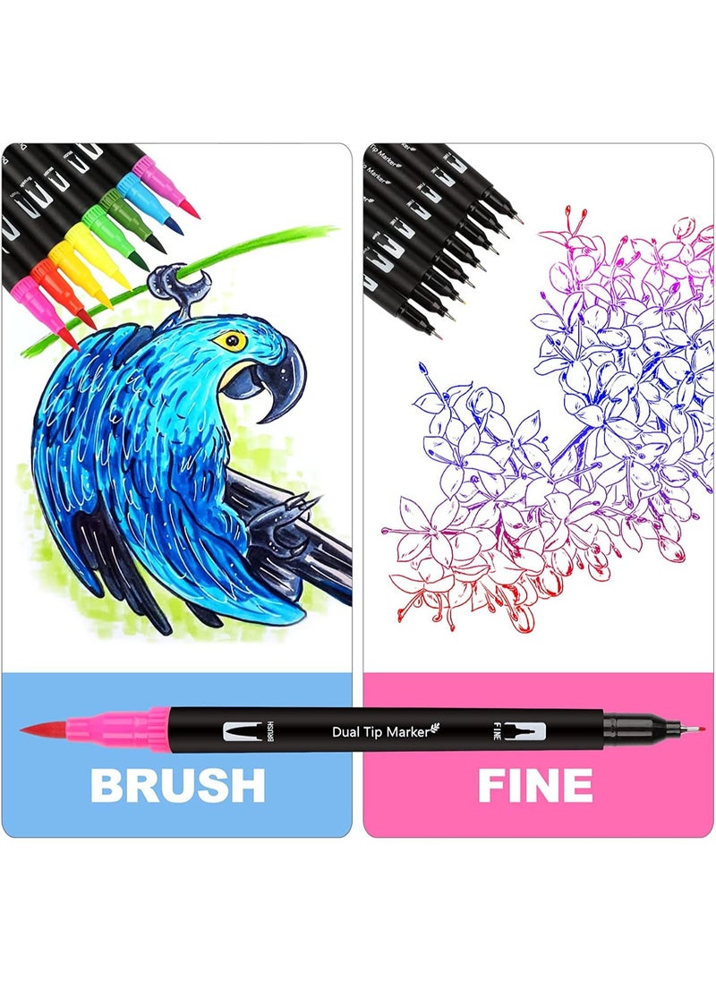 Swift 36 Pcs Dual Tip Brush Markers Pens for Coloring, Fine Art Markers for Kids Adult Coloring Books Bullet Journal Note Taking Lettering Drawing Craft Supplies  - Image 4