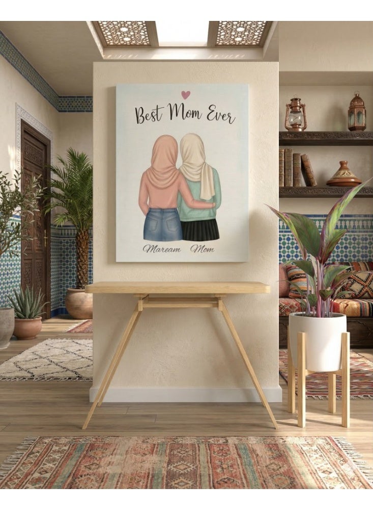 Home Gallery Custom Mom & Daughter Canvas with Your Chosen Name for the Daughter - Image 2