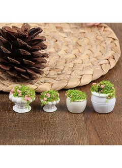 TBoxBo 4 Pcs Dollhouse Potted Plants Miniature Artificial Plant Bonsai Mini Flowerpot Miniature Dollhouse Kit Doll House Mini Plant For 1:12 Dollhouse Decor Zgdyt67D1  - Image 4
