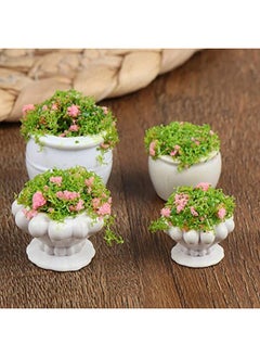 TBoxBo 4 Pcs Dollhouse Potted Plants Miniature Artificial Plant Bonsai Mini Flowerpot Miniature Dollhouse Kit Doll House Mini Plant For 1:12 Dollhouse Decor Zgdyt67D1  - Image 2