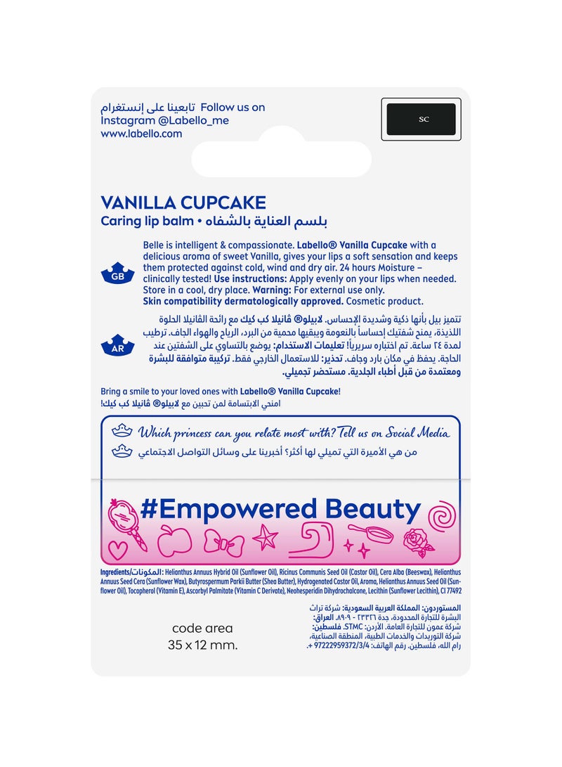 Nivea Labello Disney Princess Belle Lip Balm Vanilla Cupcake Flavor 4.8g - Image 3