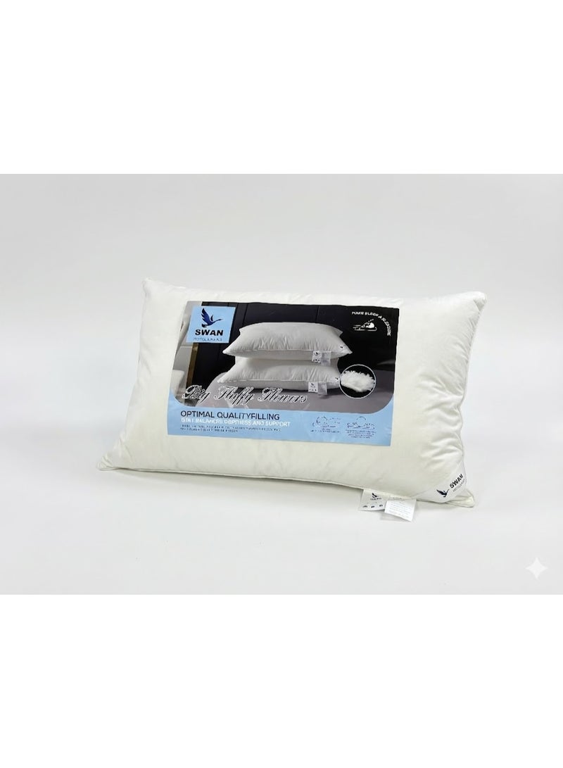 Swan Premium Hotel Pillow, Soft Microfiber Filling, 50x75 cm, White - Image 3